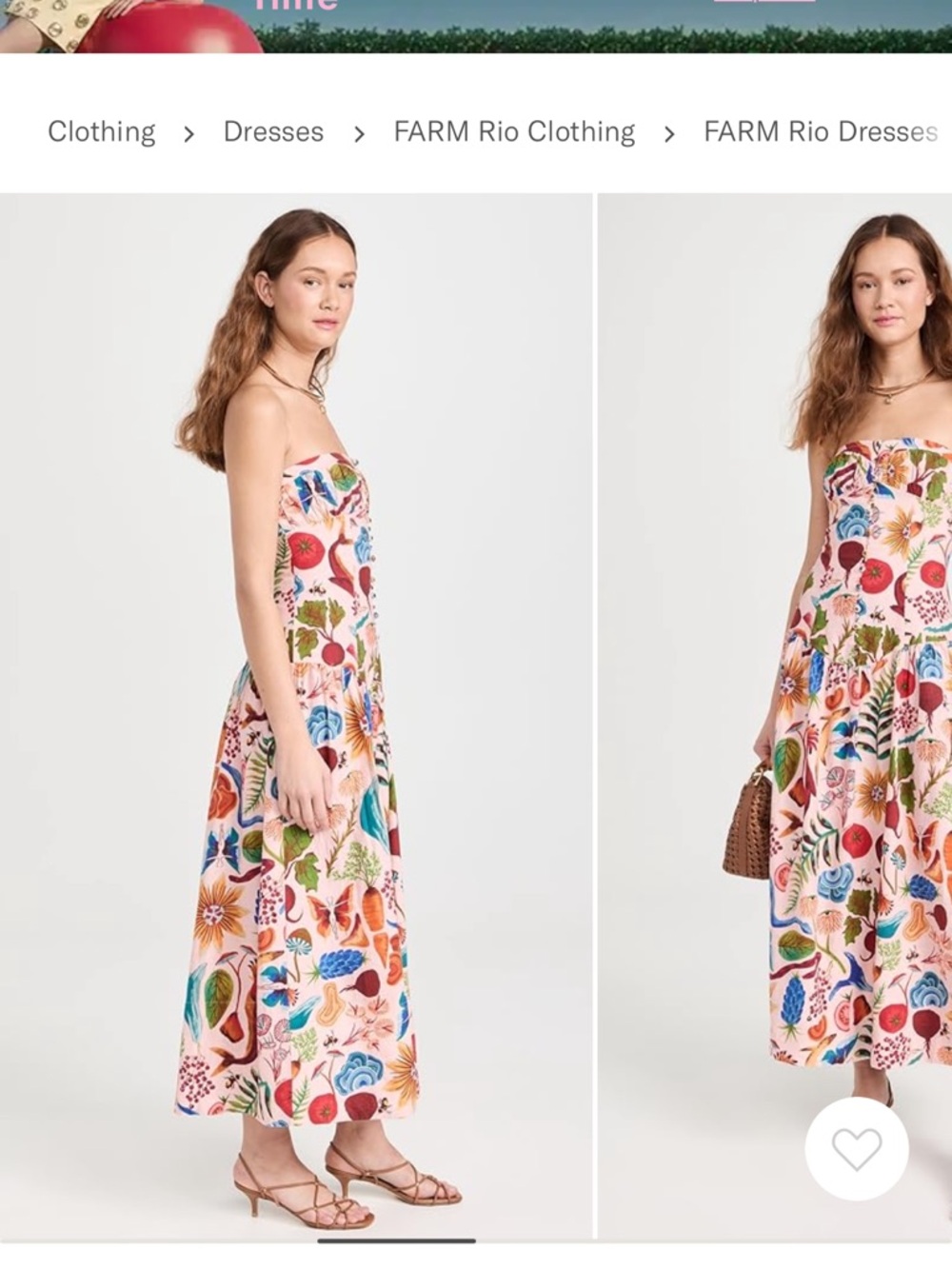 FARM Rio Bright Farm Beige Strapless Maxi Dress - Picture 3 of 8